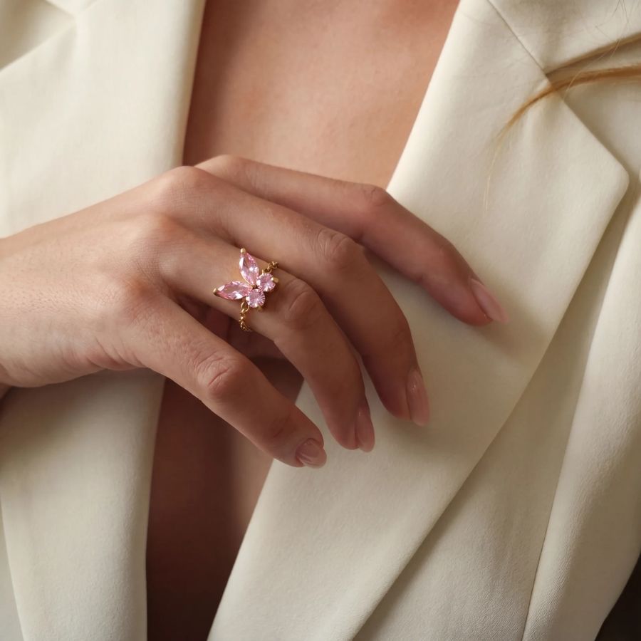 Blush Butterfly Ring