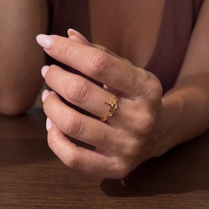 Anillo Caligrafía Árabe - Palabra Personalizada Oro