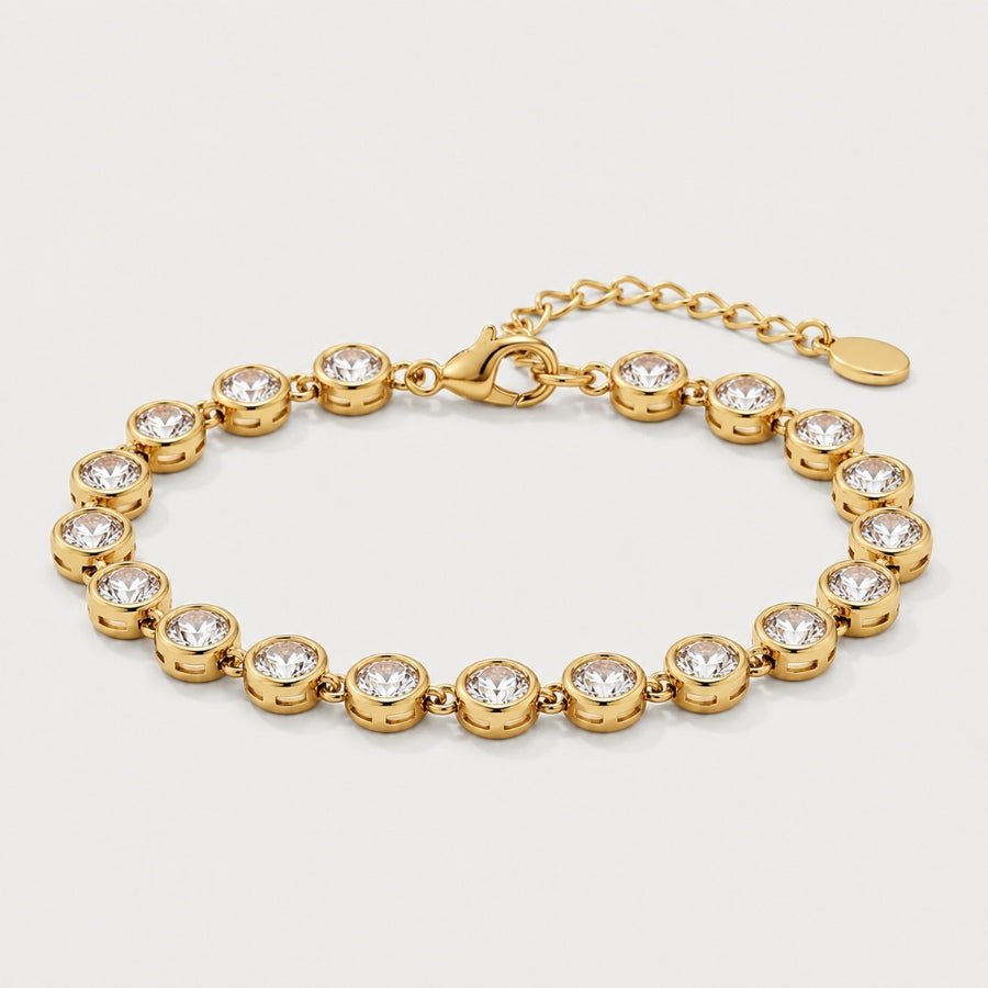 Pulsera Tennis - Mini Perlas Oro