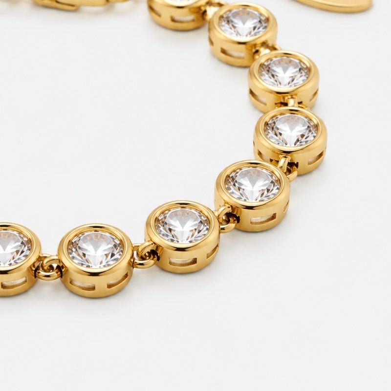 Pulsera Tennis - Mini Perlas Oro
