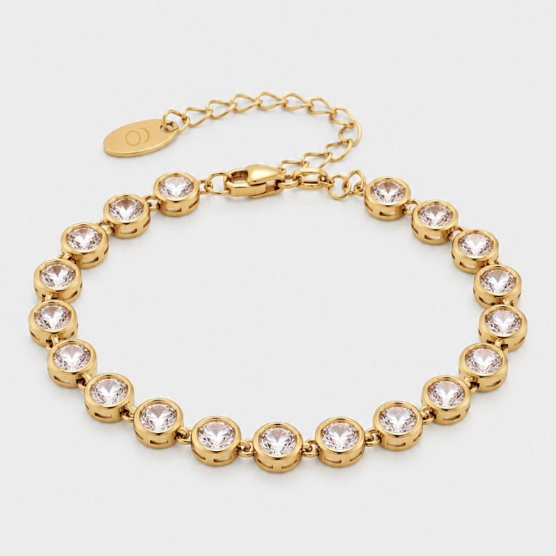 Pulsera Tennis - Mini Perlas Oro
