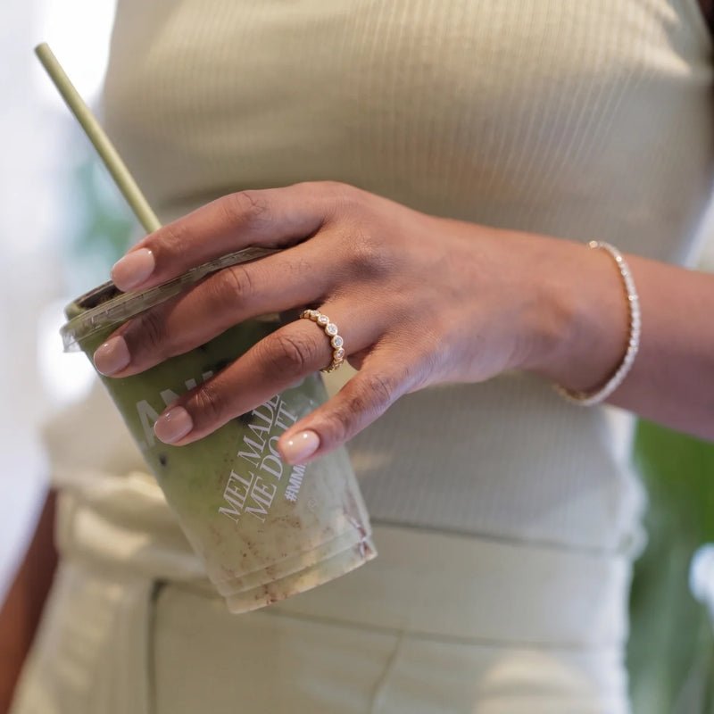 Anillo Bubble - Tennis Engaste Cerrado Circonita Oro