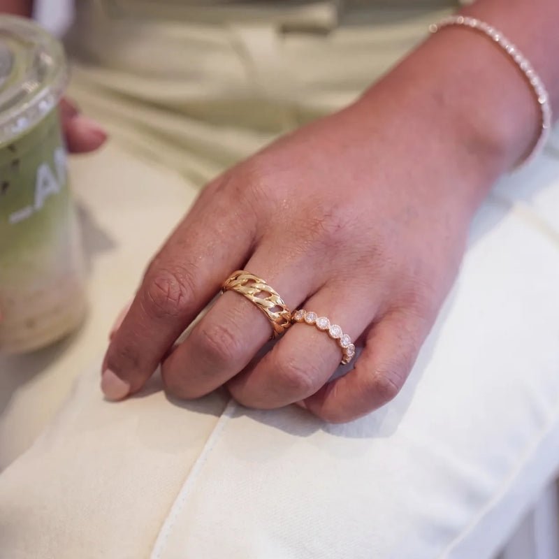 Anillo Alianza Imponente - Aurum Cordón Trenzado Oro