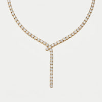 Collar Lariat Oro - Tennis Lágrima Diamante Circonita