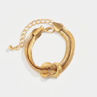 Pulsera Espina de Pescado - Doble Nudo Oro