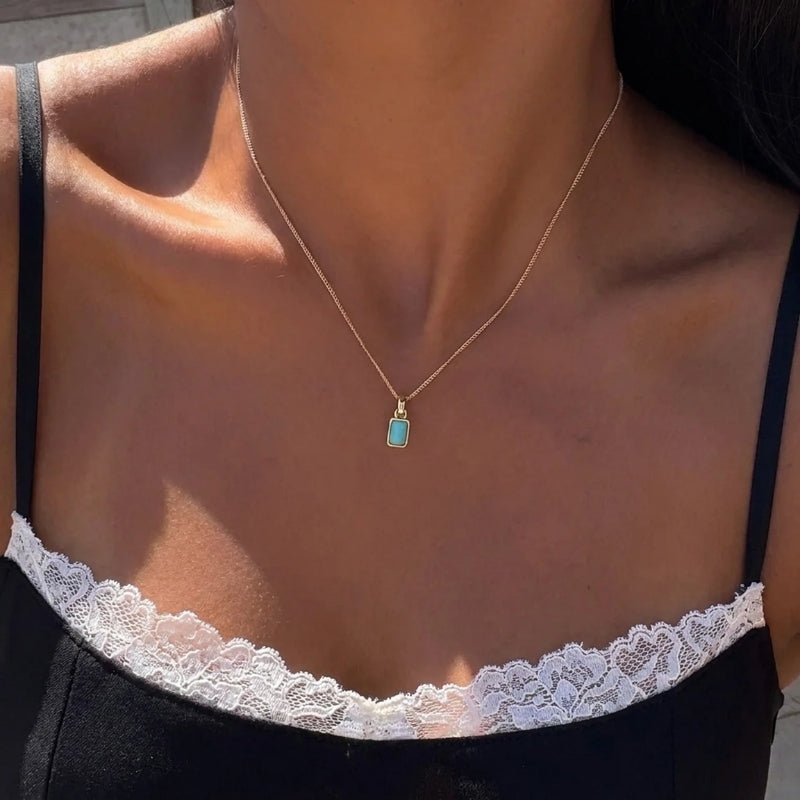 Collar Piedra de Nacimiento Talla Esmeralda - Personalizado