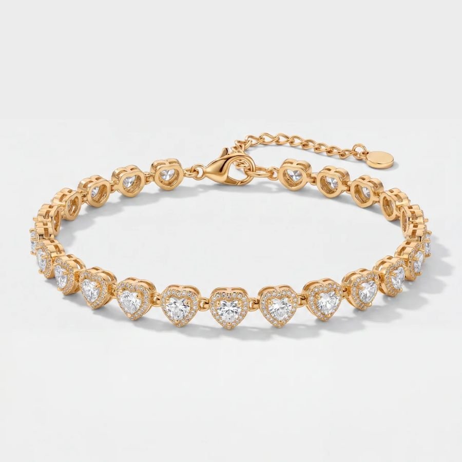 Pulsera Gold Heart Halo