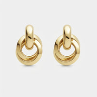 Pendientes Doble Aro - Nudo Knocker Oro