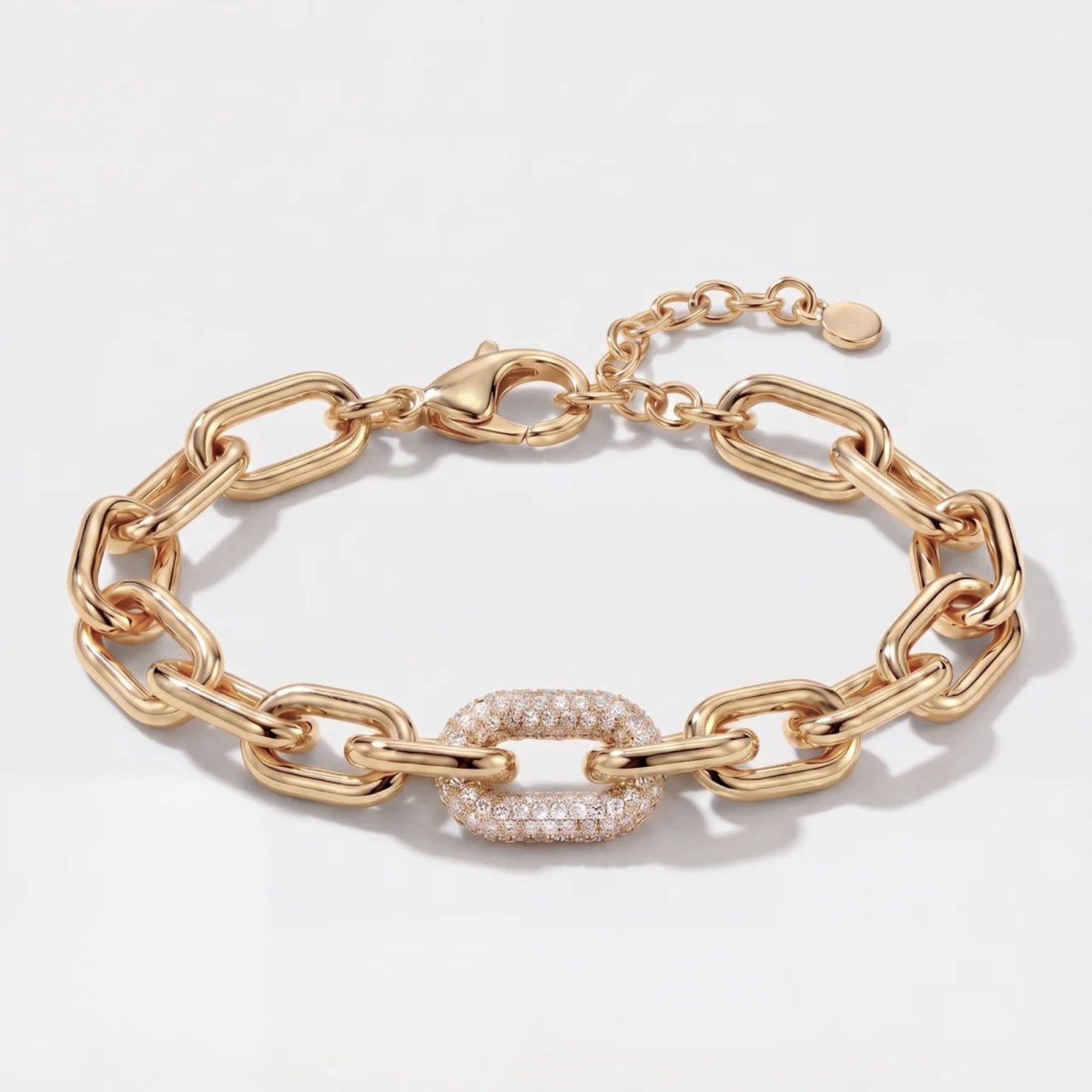 Pulsera Tennis - Cadena Clip Pavé Circonita Oro