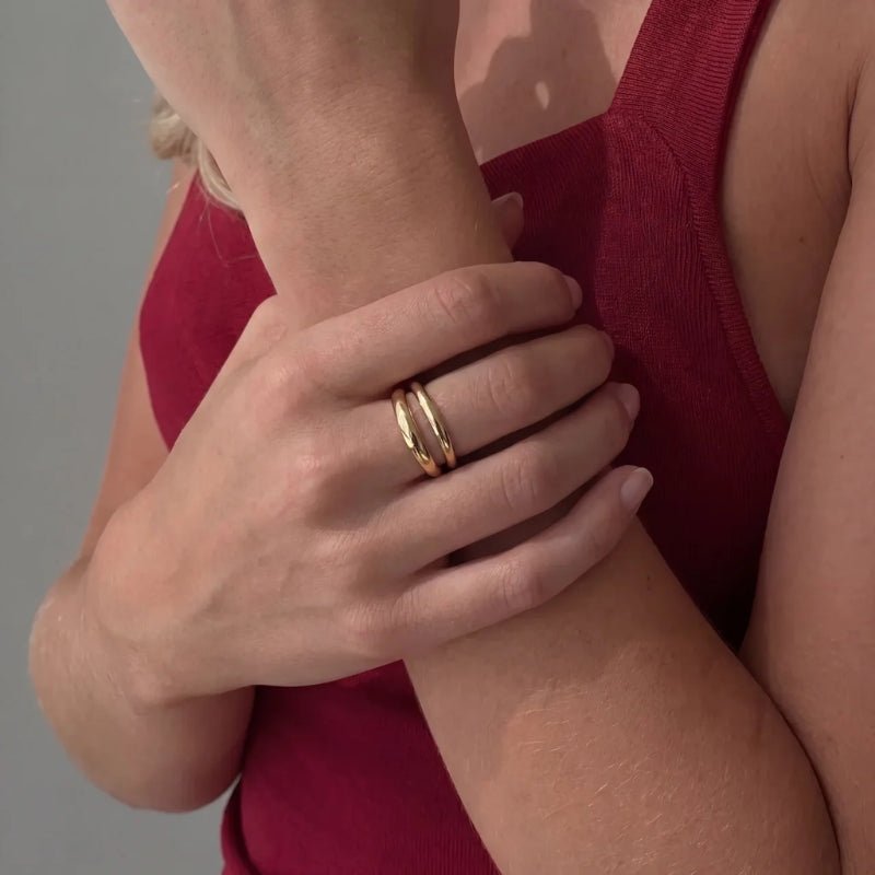 Set de 2 Anillos Onda - Géminis Apilables