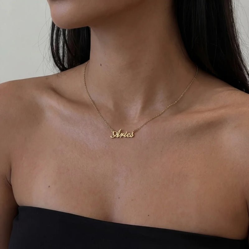 Collar Signo Zodiacal - 12 Signos Personalizado Oro