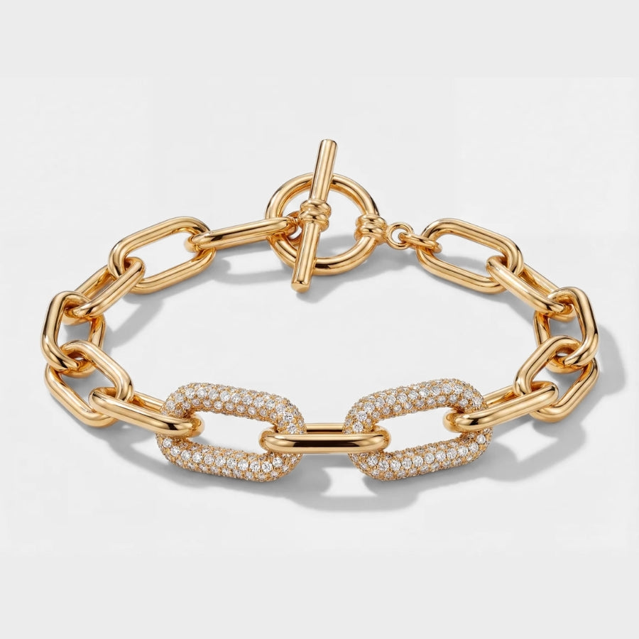 Tennis Paperclip Bracelet in 18K gold or sterling silver