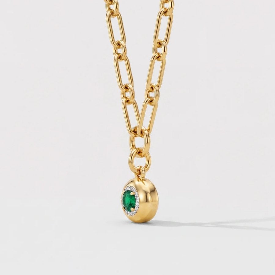 Emerald Halo Necklace