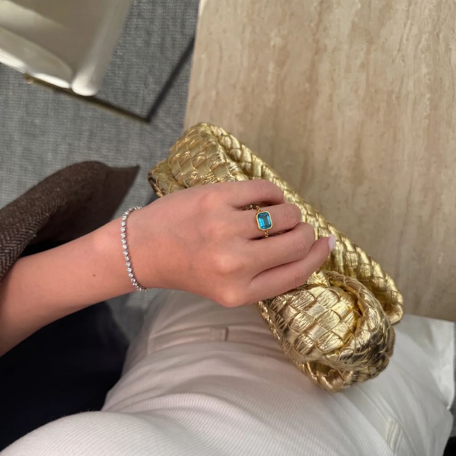 Aqua Crystal Ring