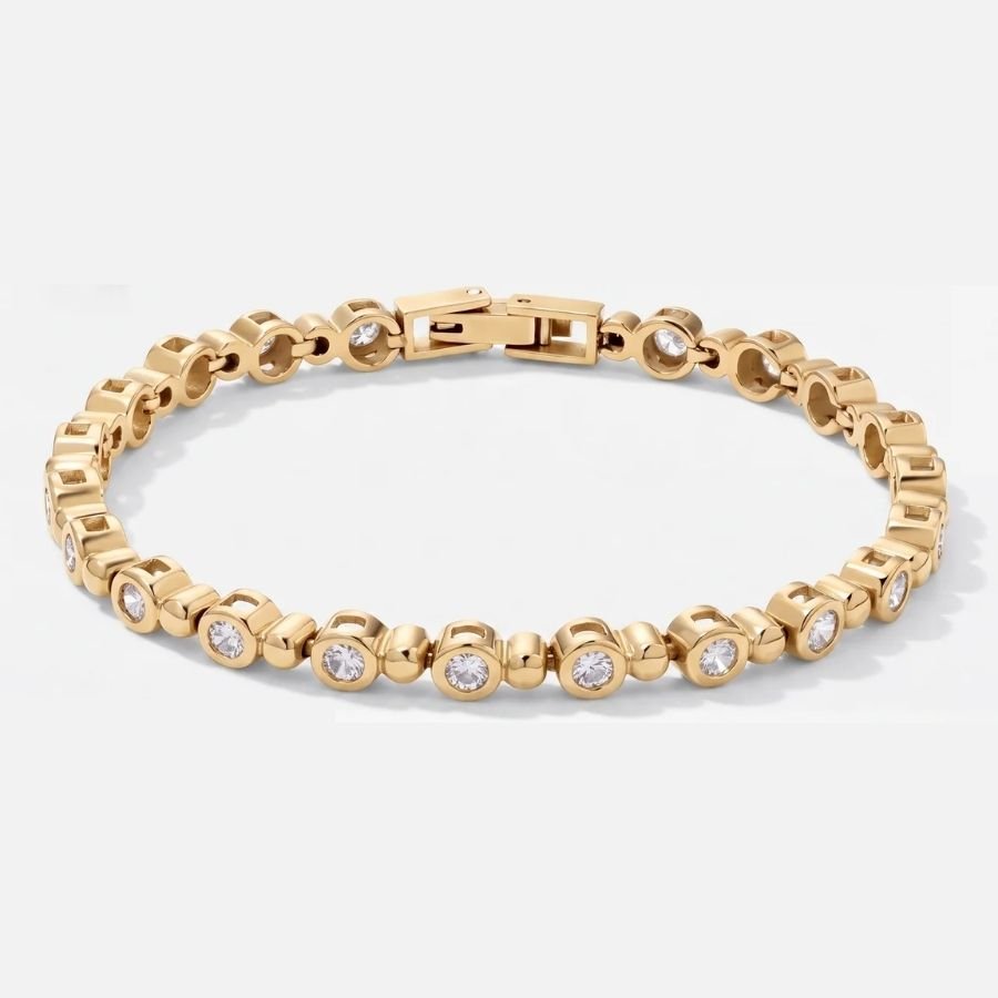 Pulsera Tennis - Mini Perlas Oro