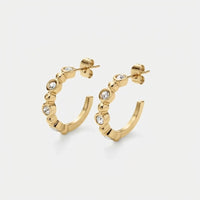 Pendientes Aro Oro - Tennis Perlas Circonita