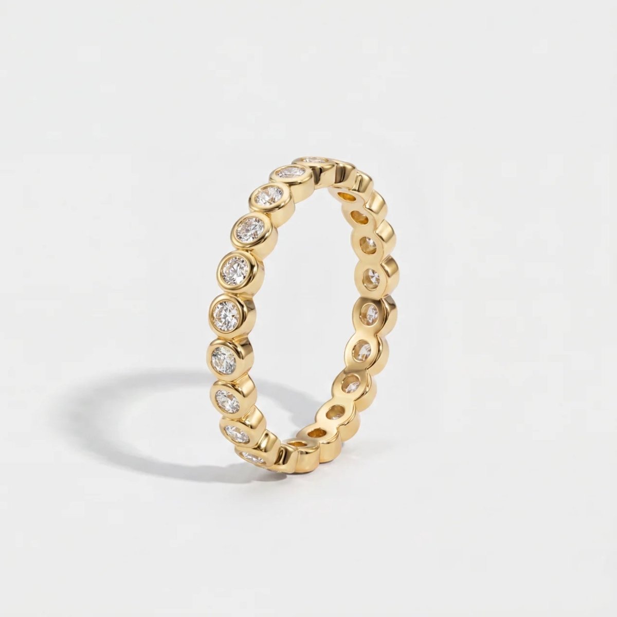 Anillo Bubble - Tennis Engaste Cerrado Circonita Oro