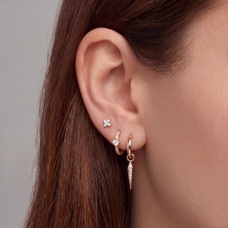 Pendientes Diamante - Clara Mini Cluster Oro