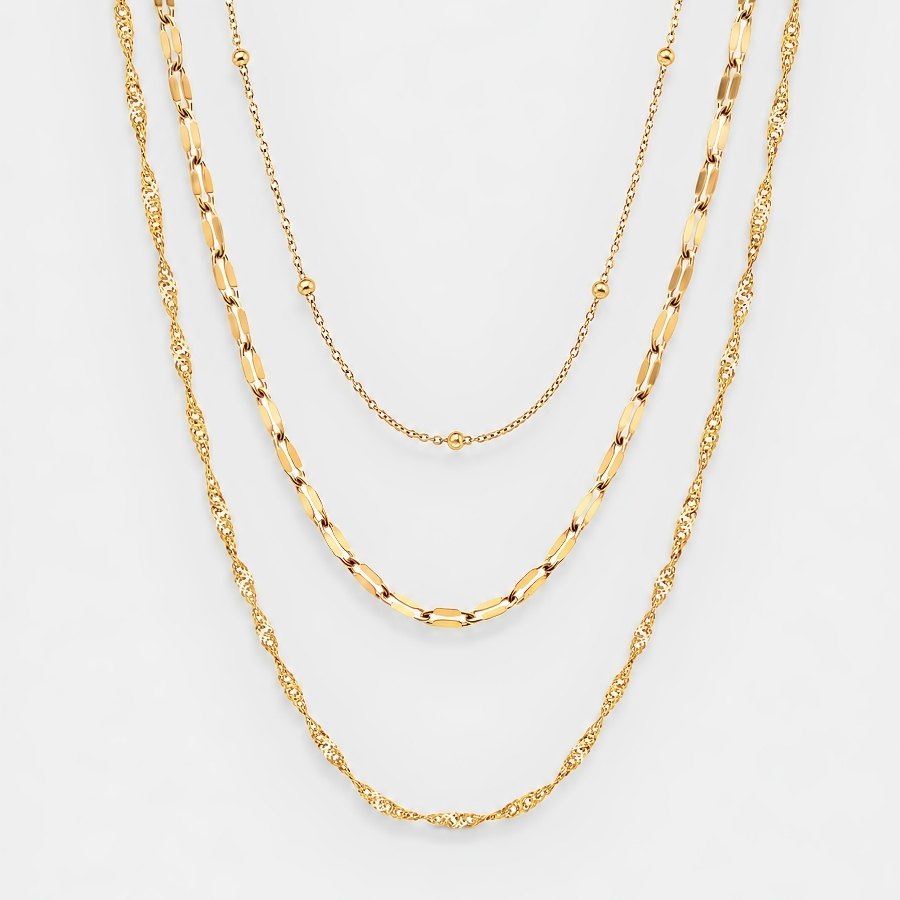 Layered Chain Necklace Set