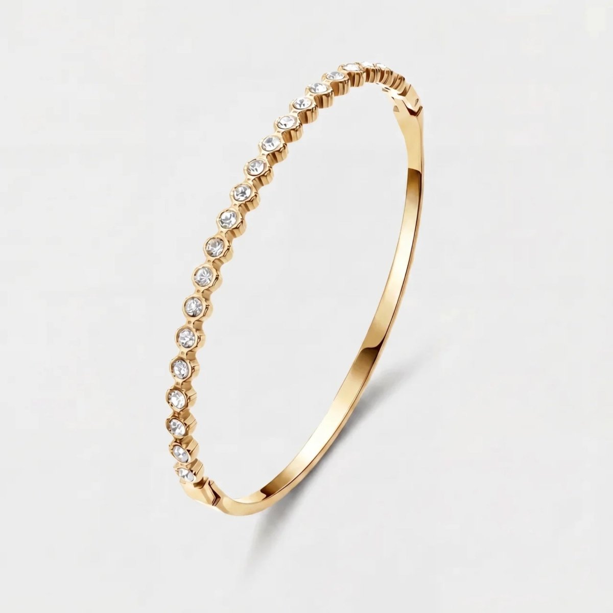 Brazalete Rígido Oro - Tennis Pavé Continuo