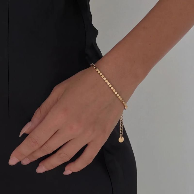 Pulsera Cadena Oro - Barra en T Delicada