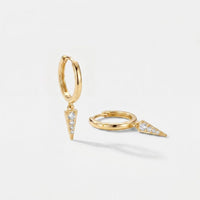 Pendientes Aro Colgante - Vega Gota Pavé Oro
