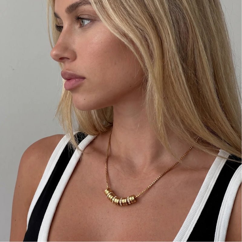 Collar Anillos Múltiples Nombres - Personalizado Oro