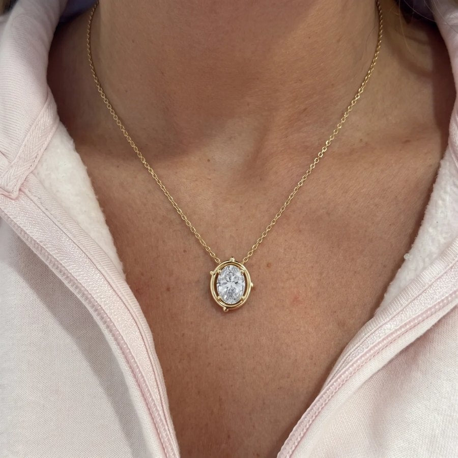 Oval Halo Necklace