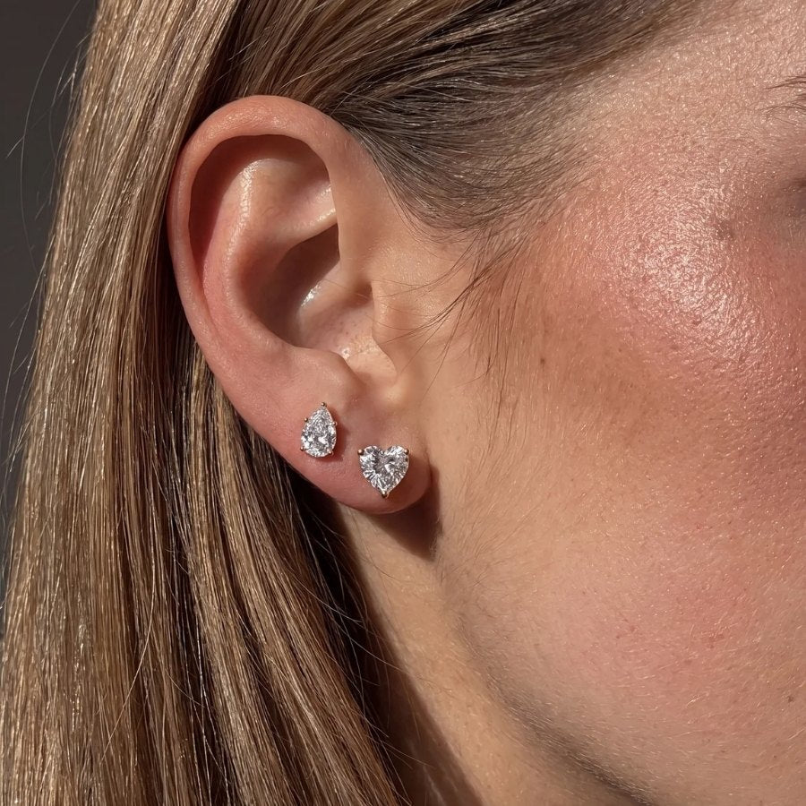 Pear Cut Moissanite Stud Earrings