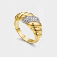 Anillo Croissant - Serpentina Pavé Oro
