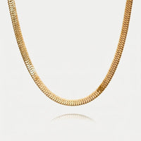 Collar Cadena Espina de Pescado - Plana Tejida Oro