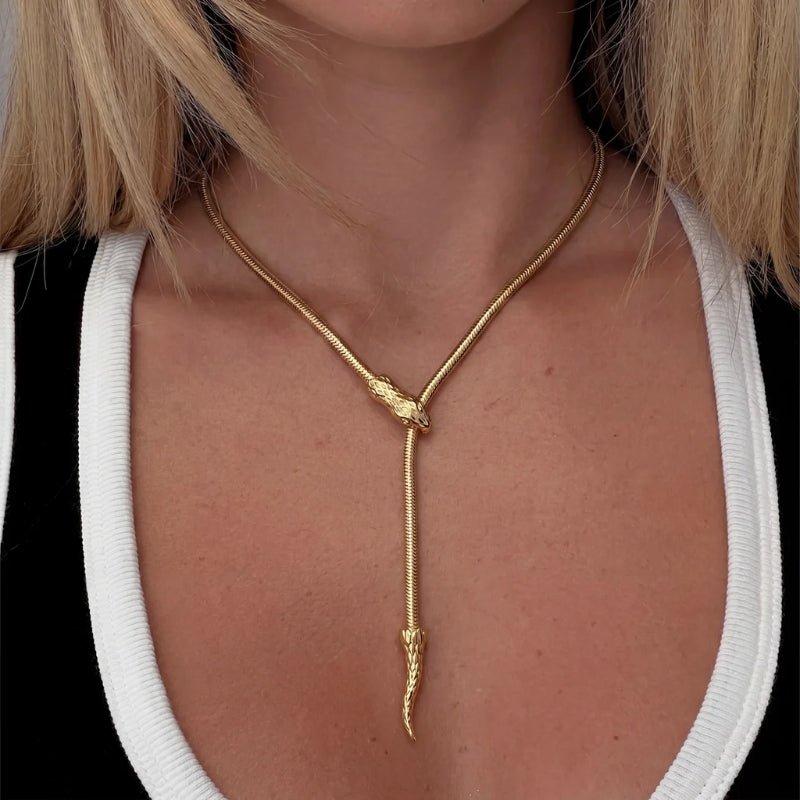 Collar Cadena Serpiente Lisa - Oro