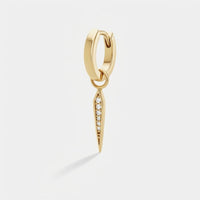Pendientes Aro Colgante - Vega Gota Pavé Oro