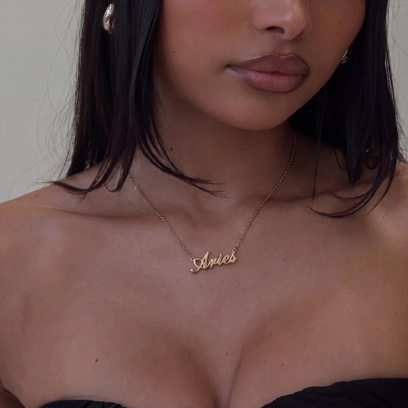 Collar Signo Zodiacal - 12 Signos Personalizado Oro